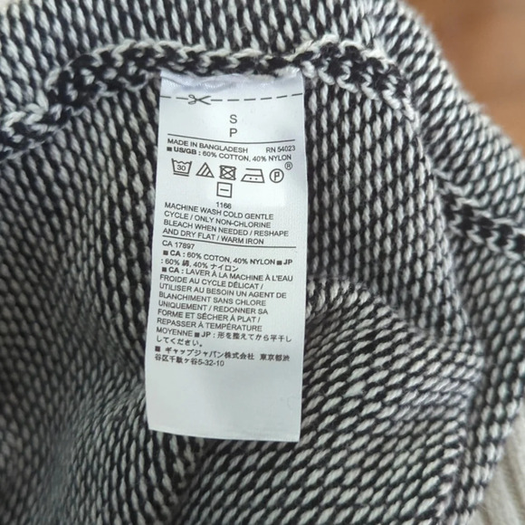 Banana Republic Knit Open Front Black & White Cotton Blend Cardigan Small - Picture 4 of 6